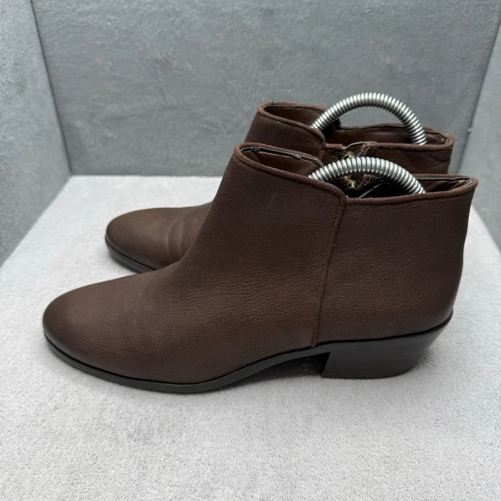 Sam Edelman Petty Brown Leather Ankle Boots Booties Women's Size 7.5M